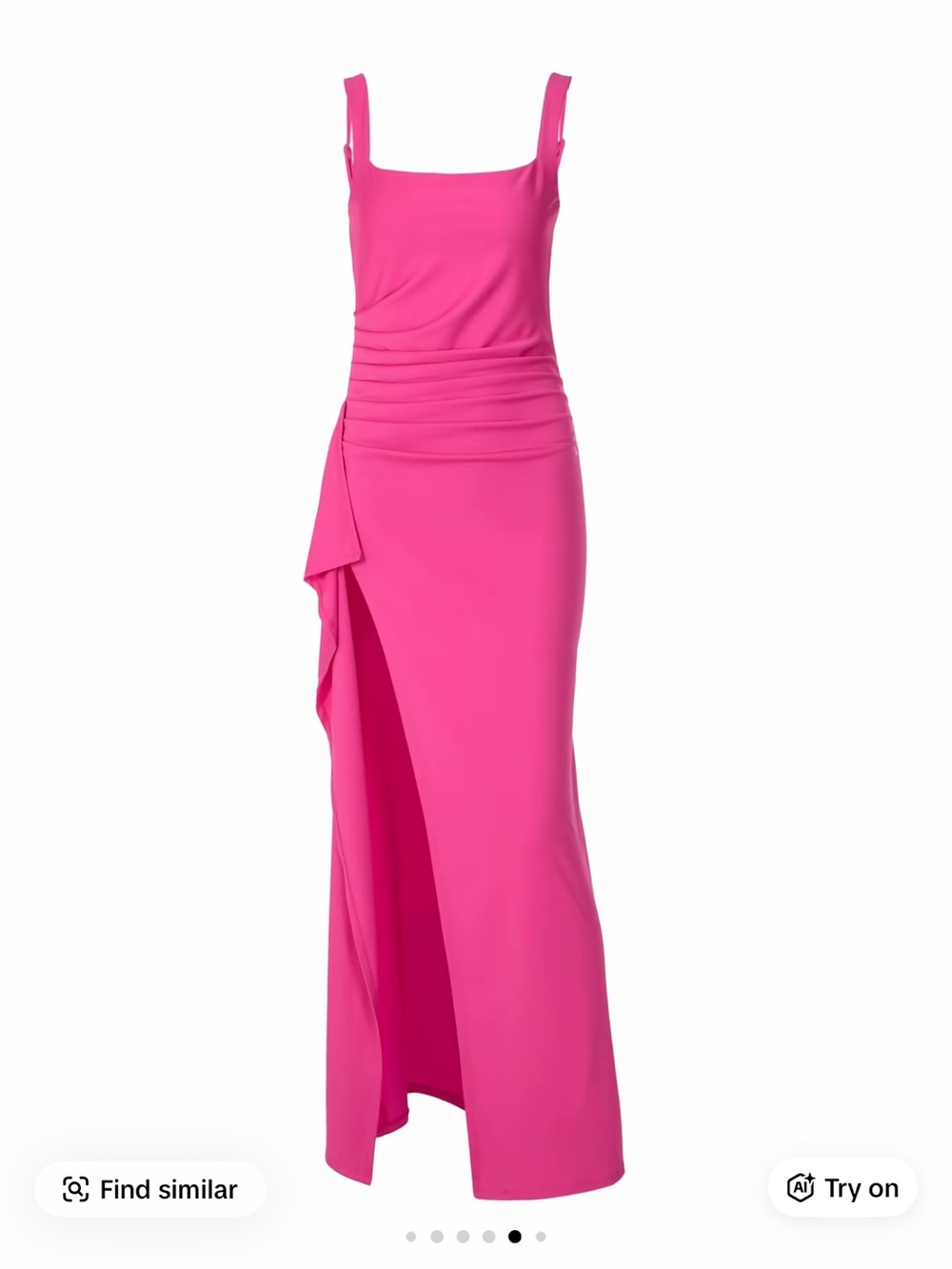 Pink formal high slit maxi dress